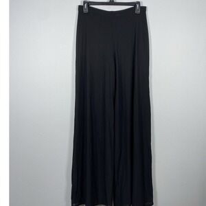 TADASHI‎ Collection Black Stretch Mesh Lined Pull On Wide Leg Dress Pants size M